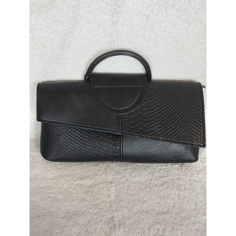 Black Envelop Clutch with‎ a Top Handle